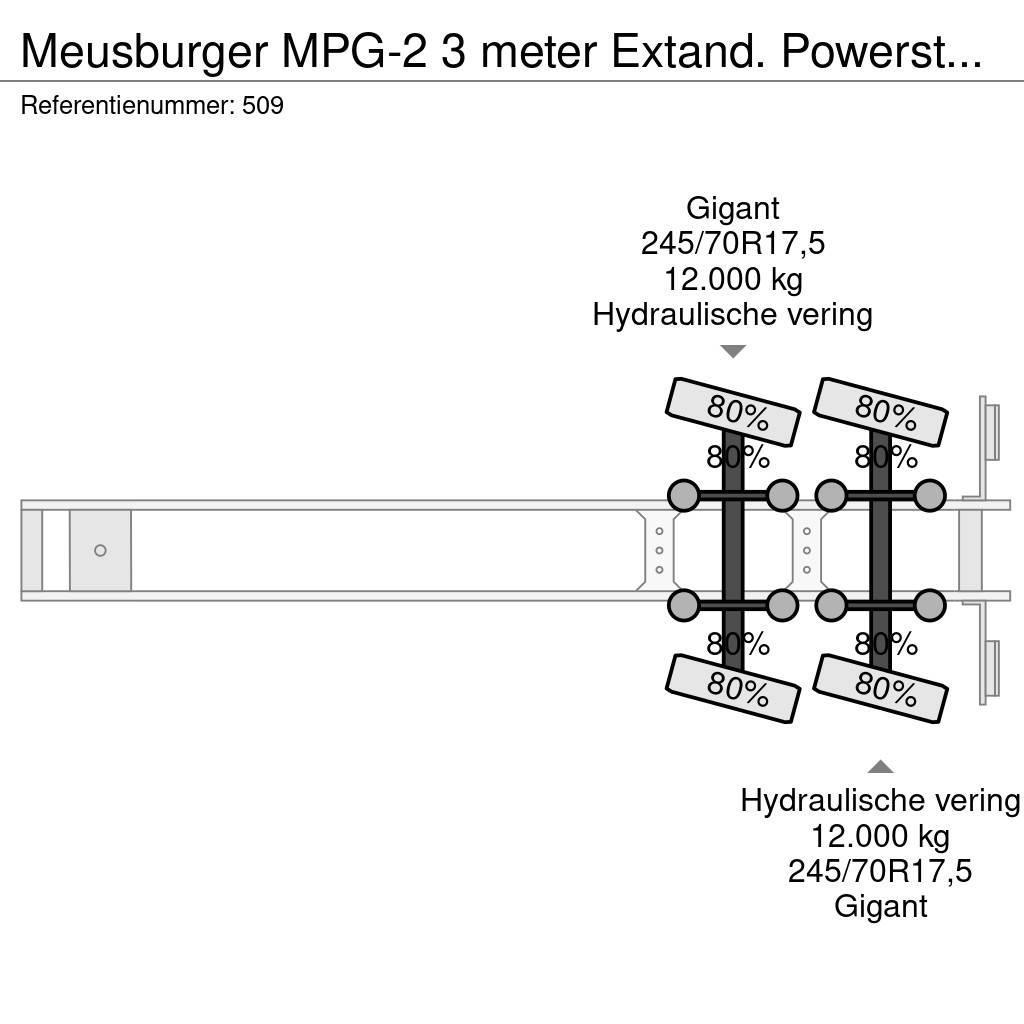 Meusburger MPG-2 3 meter Extand. Powersteering 12 Tons Axles! Semirimorchi tautliner