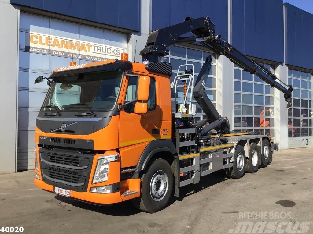 Volvo FM 420 8x2 HMF 28 ton/meter laadkraan Welvaarts we Camion con gancio di sollevamento