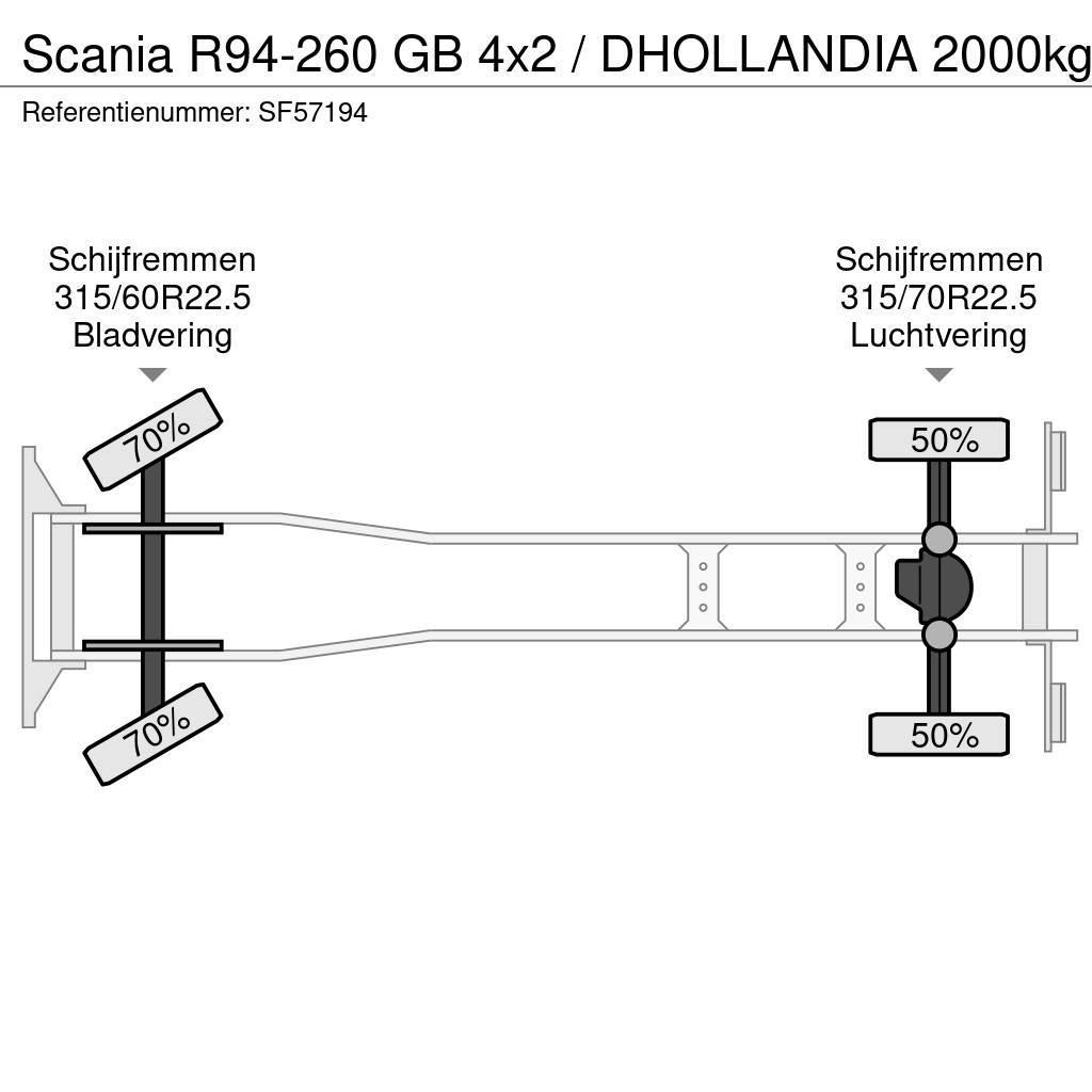 Scania R94-260 GB 4x2 / DHOLLANDIA 2000kg Motrici centinate