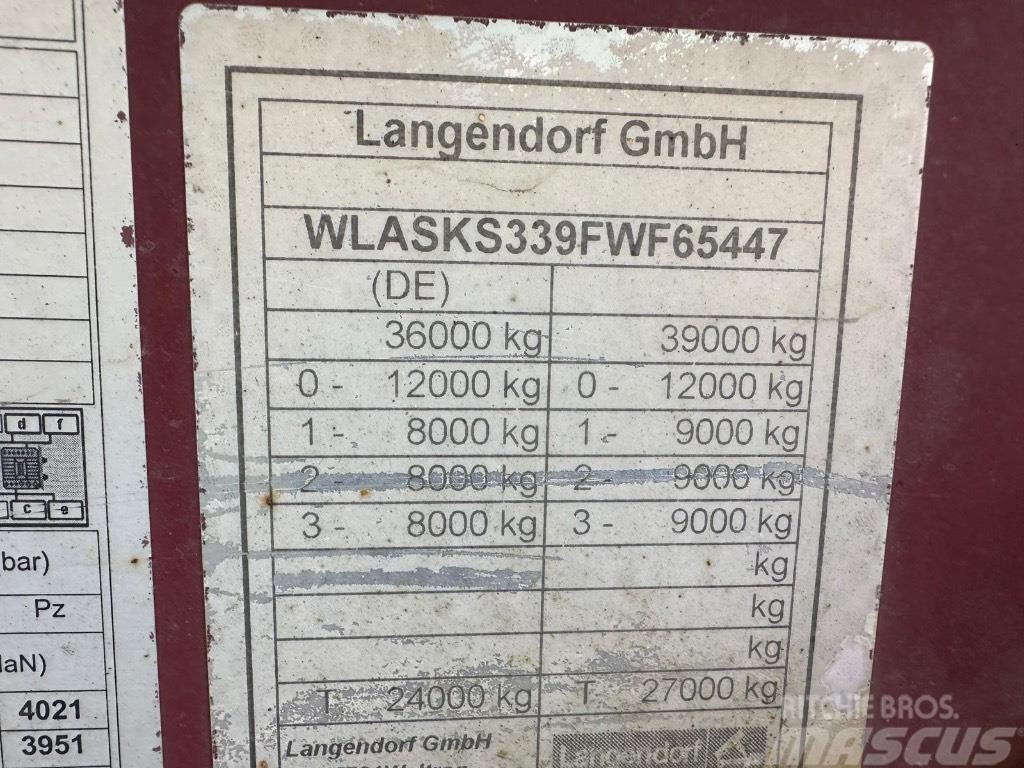 Langendorf 3aks MYÖS VUOKRATAAN Semirimorchi a cassone ribaltabile