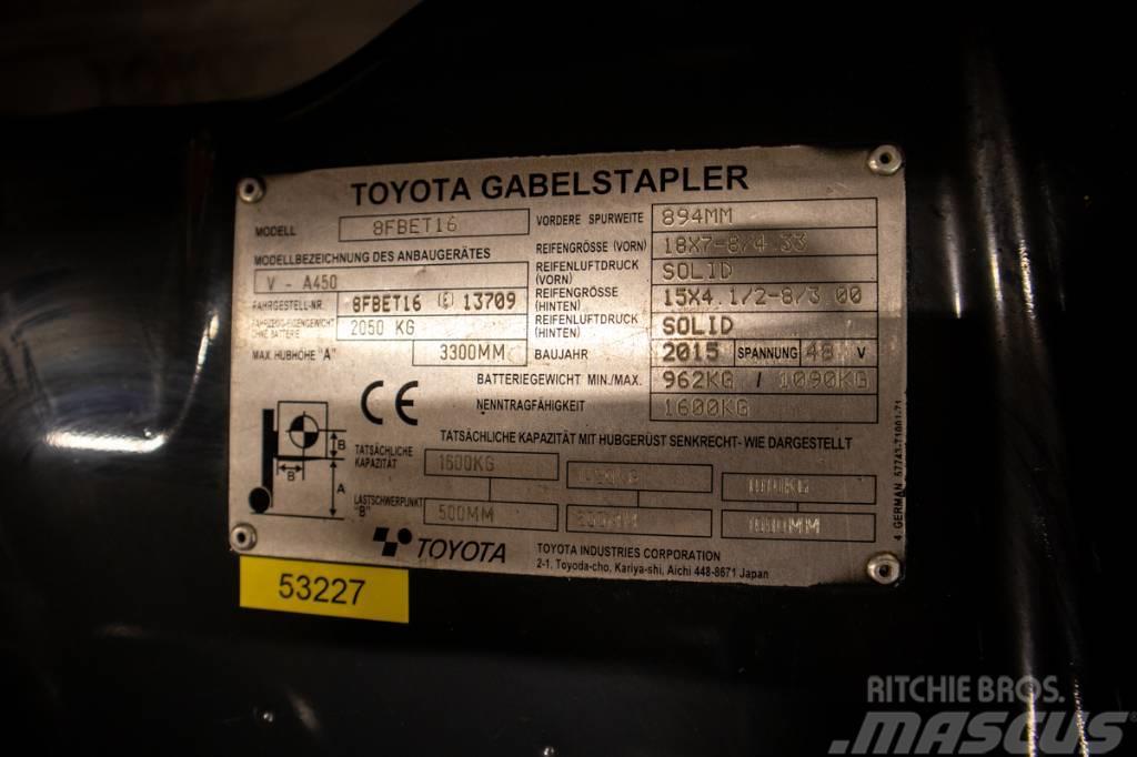 Toyota 8 FB ET 16, smidig 1,6 tons motviktstruck Carrelli elevatori elettrici