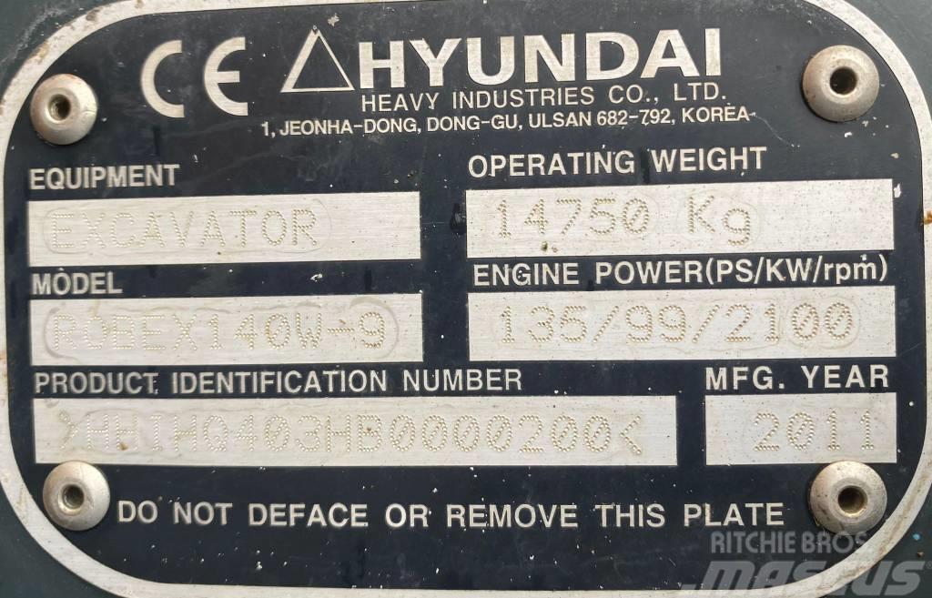 Hyundai Robex 140 W-9 Escavatori gommati