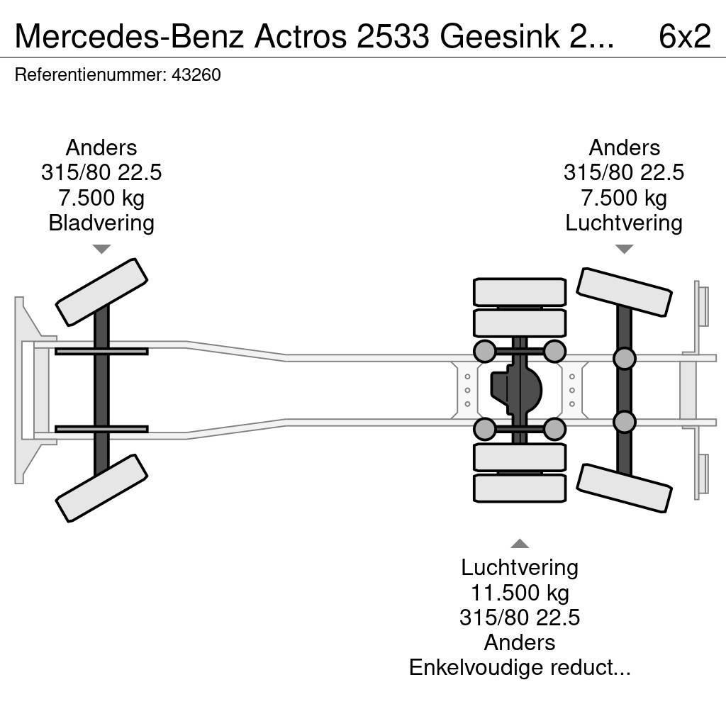 Mercedes-Benz Actros 2533 Geesink 23m³ GEC Welvaarts weegsysteem Camion dei rifiuti