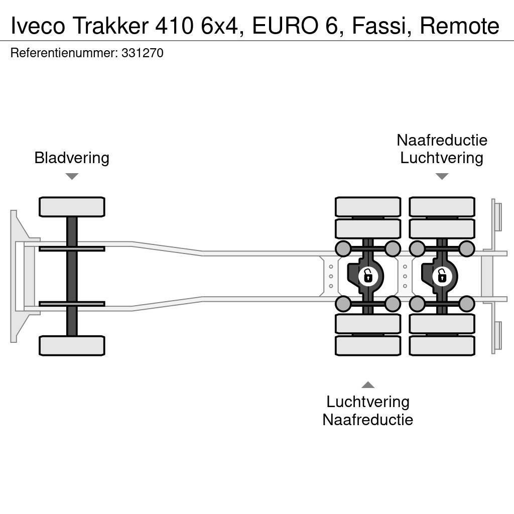 Iveco Trakker 410 6x4, EURO 6, Fassi, Remote Camion con sponde ribaltabili