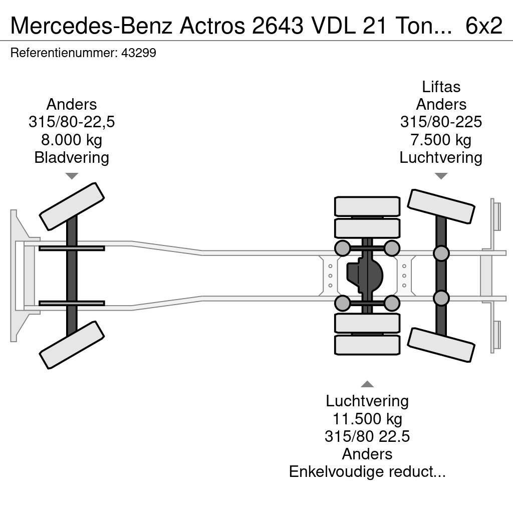 Mercedes-Benz Actros 2643 VDL 21 Ton haakarmsysteem Camion con gancio di sollevamento