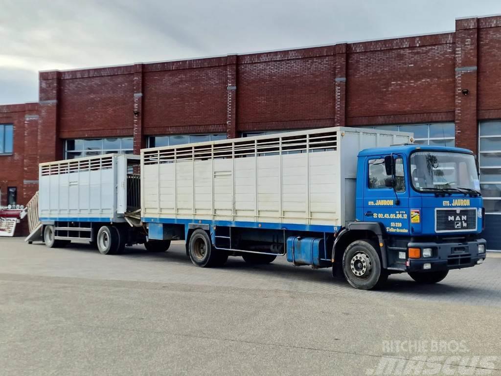 MAN 19.372 4x2 Livestock Guiton - Truck + Trailer - Ma Camion per trasporto animali