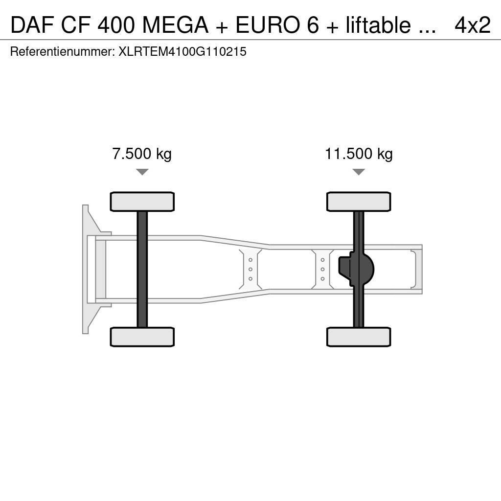 DAF CF 400 MEGA + EURO 6 + liftable 5th wheel Motrici e Trattori Stradali