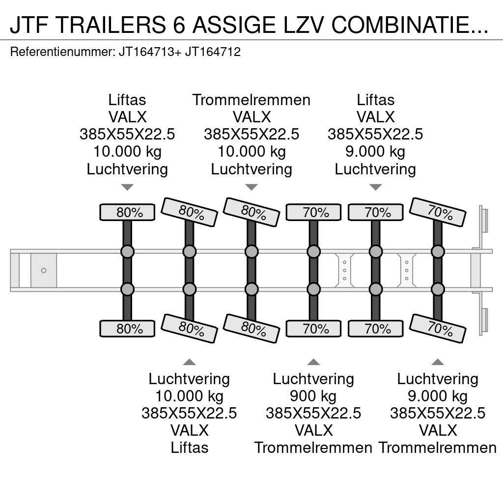  JTF TRAILERS 6 ASSIGE LZV COMBINATIE MET ON-22-XN Containerframe semi-trailers