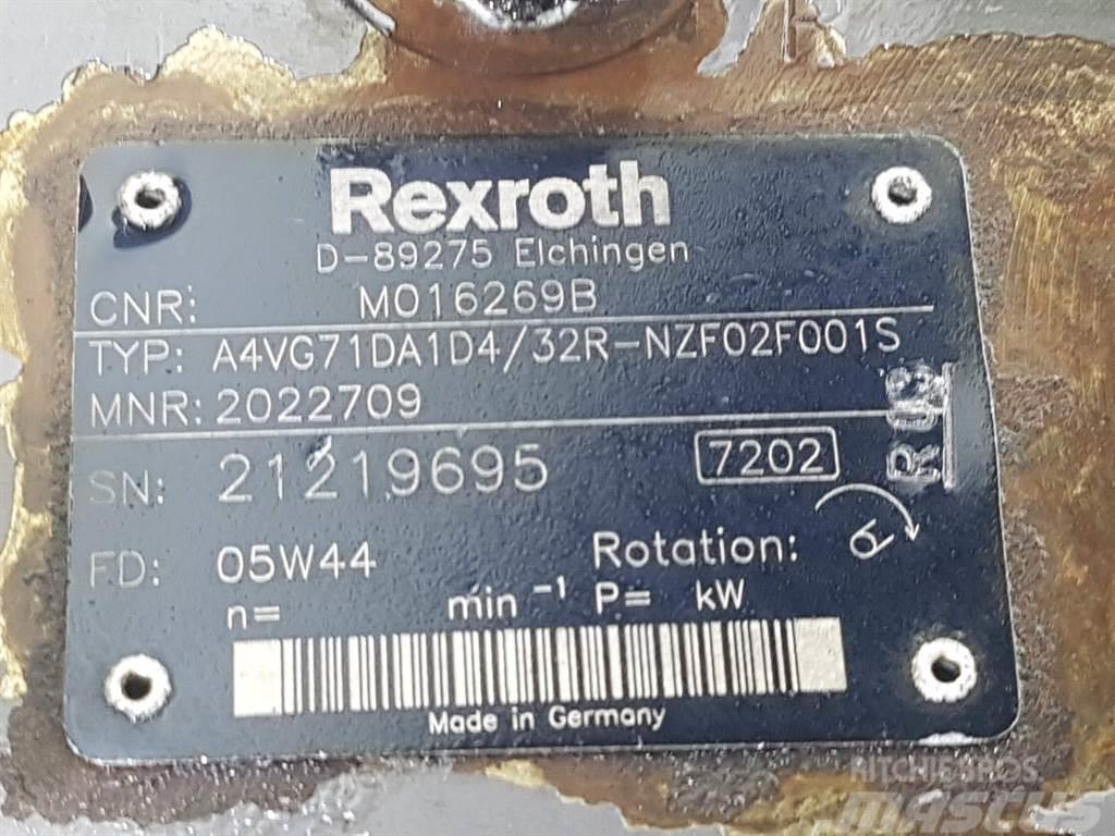Rexroth A4VG71DA1D4/32R-R902022709-Drive pump/Fahrpumpe Componenti idrauliche