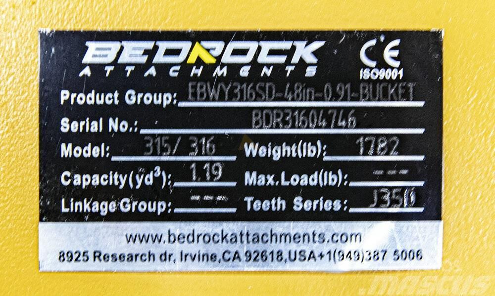 CAT 48" Severe Rock Bucket 315D/F,316E/F,318D2/E/F Altri componenti