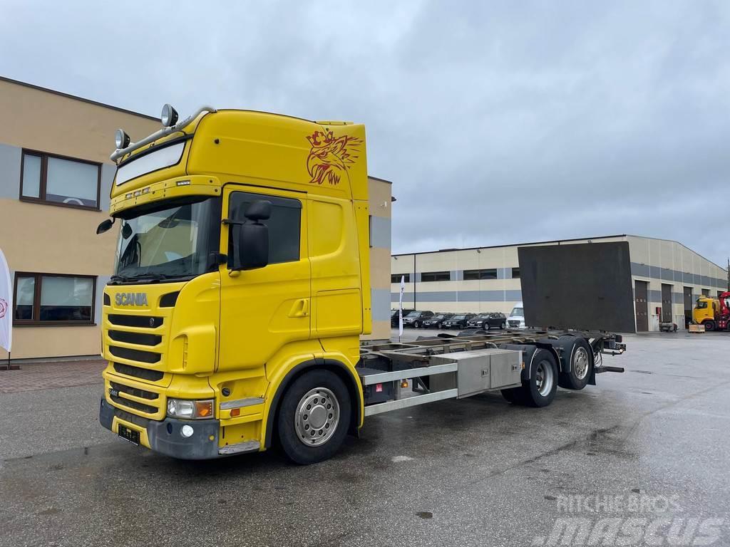 Scania R480 6x2 EURO5 + RETARDER + MANUAL Camion portacontainer