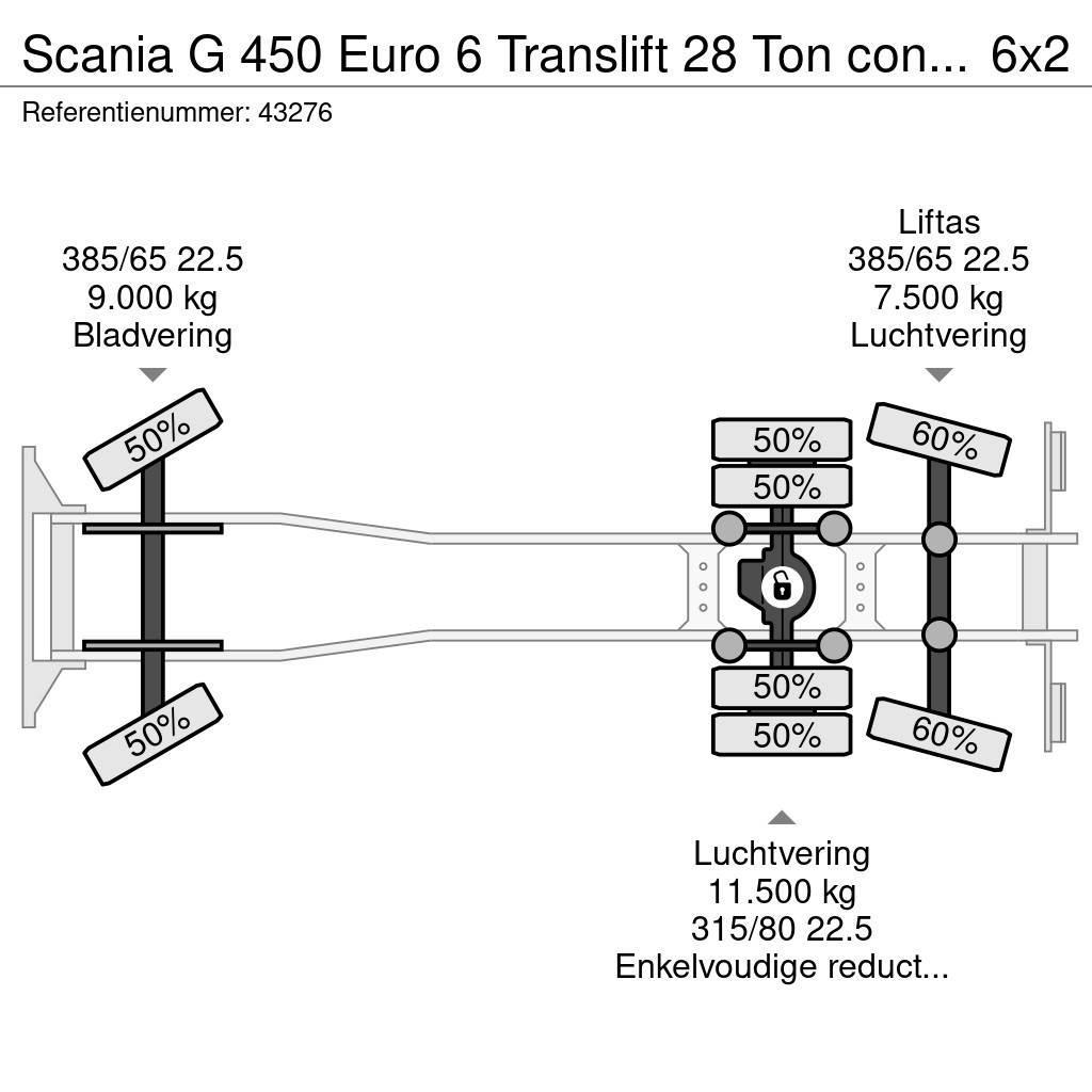 Scania G 450 Euro 6 Translift 28 Ton containersysteem Camion con gancio di sollevamento