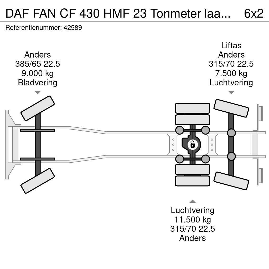 DAF FAN CF 430 HMF 23 Tonmeter laadkraan Camion con gancio di sollevamento