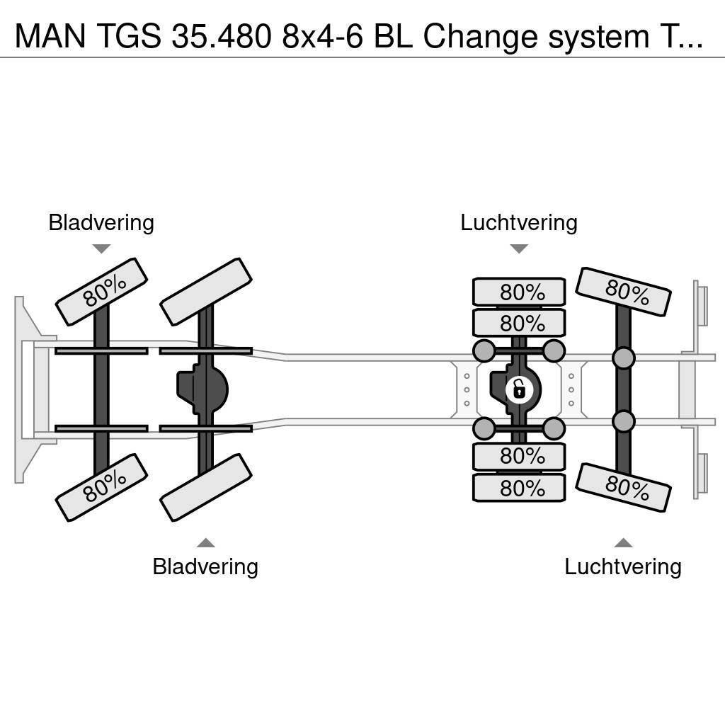 MAN TGS 35.480 8x4-6 BL Change system Tipper/Platform Camion ribaltabili