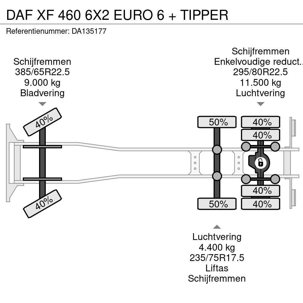 DAF XF 460 6X2 EURO 6 + TIPPER Camion ribaltabili