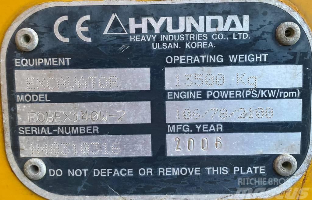 Hyundai Robex 140 W7 Escavatori gommati