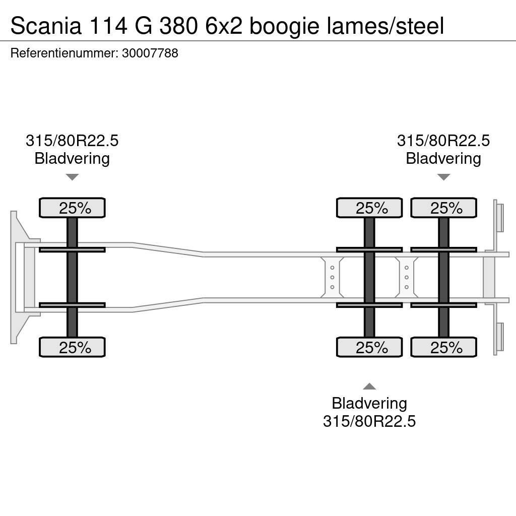 Scania 114 G 380 6x2 boogie lames/steel Autocabinati