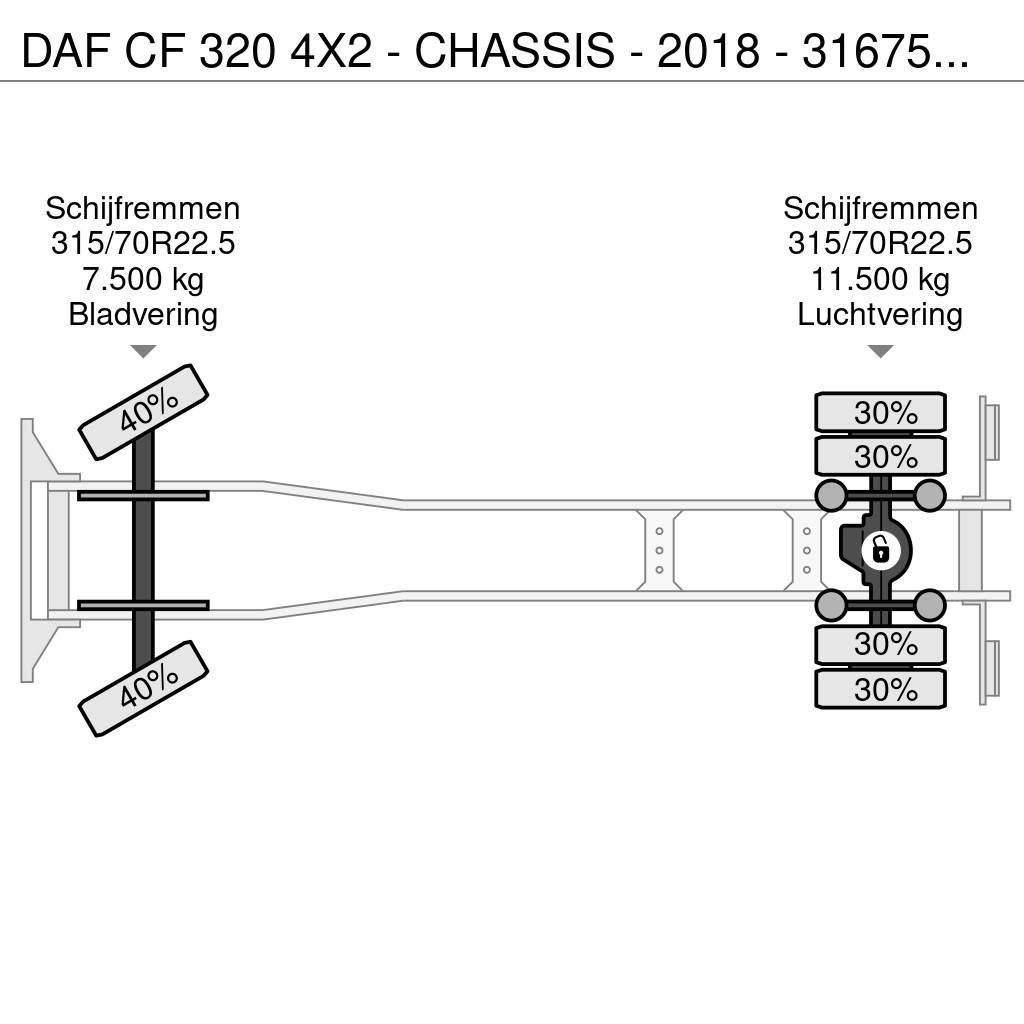 DAF CF 320 4X2 - CHASSIS - 2018 - 316750KM - LAADKLEP Autocabinati