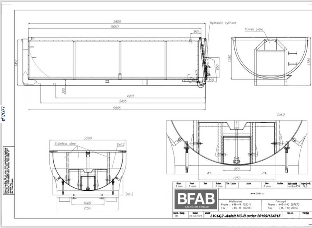  BFAB Asphalt tub on hook frame Altri componenti