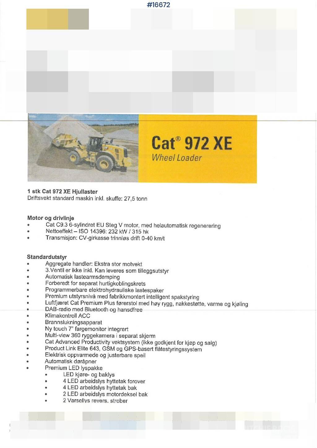 CAT 972 XE-GR. Brand new! Pale gommate