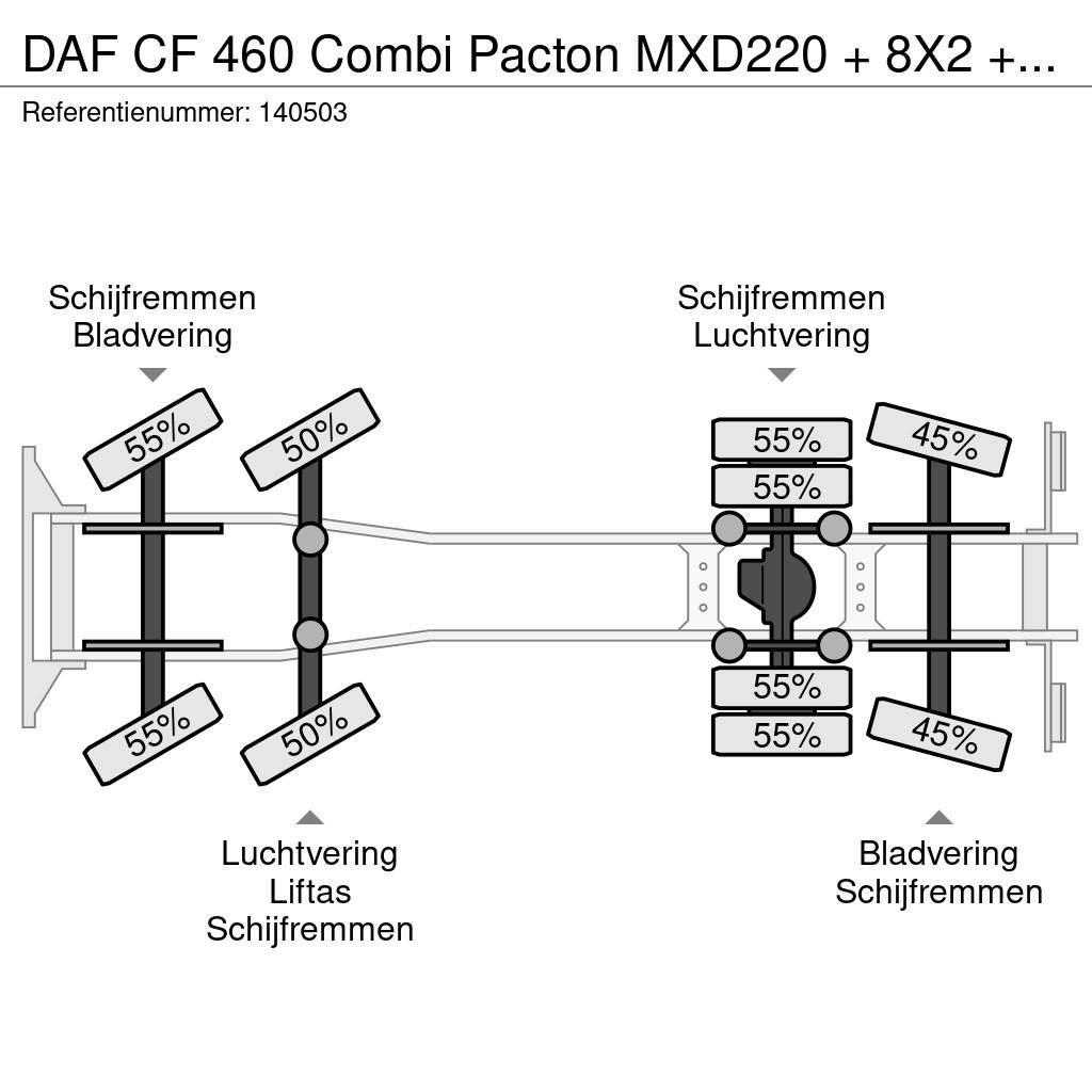 DAF CF 460 Combi Pacton MXD220 + 8X2 + Manual + Euro 6 Camion con sponde ribaltabili