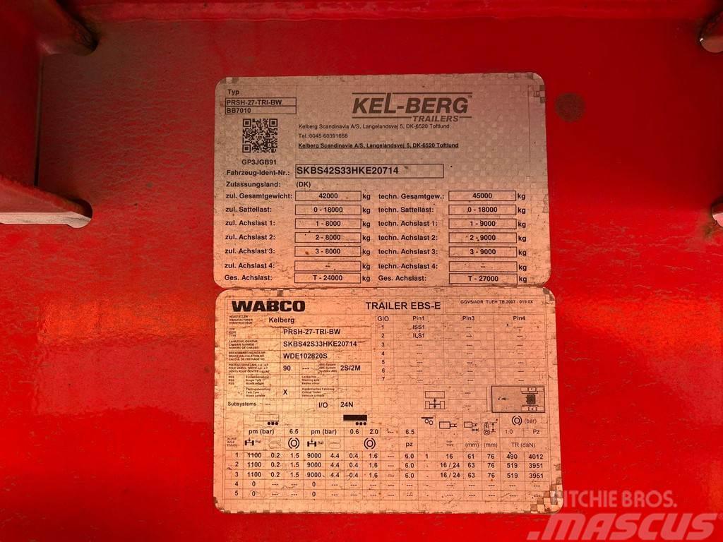 Kel-Berg PRSH-27-TRI-BW HIAB 228E-4 / PLATFORM L=12400 mm Semirimorchio a pianale