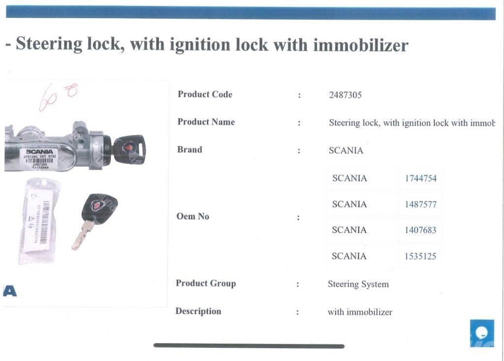 Scania Steering Lock, With ignition lock immobilizer Altri componenti