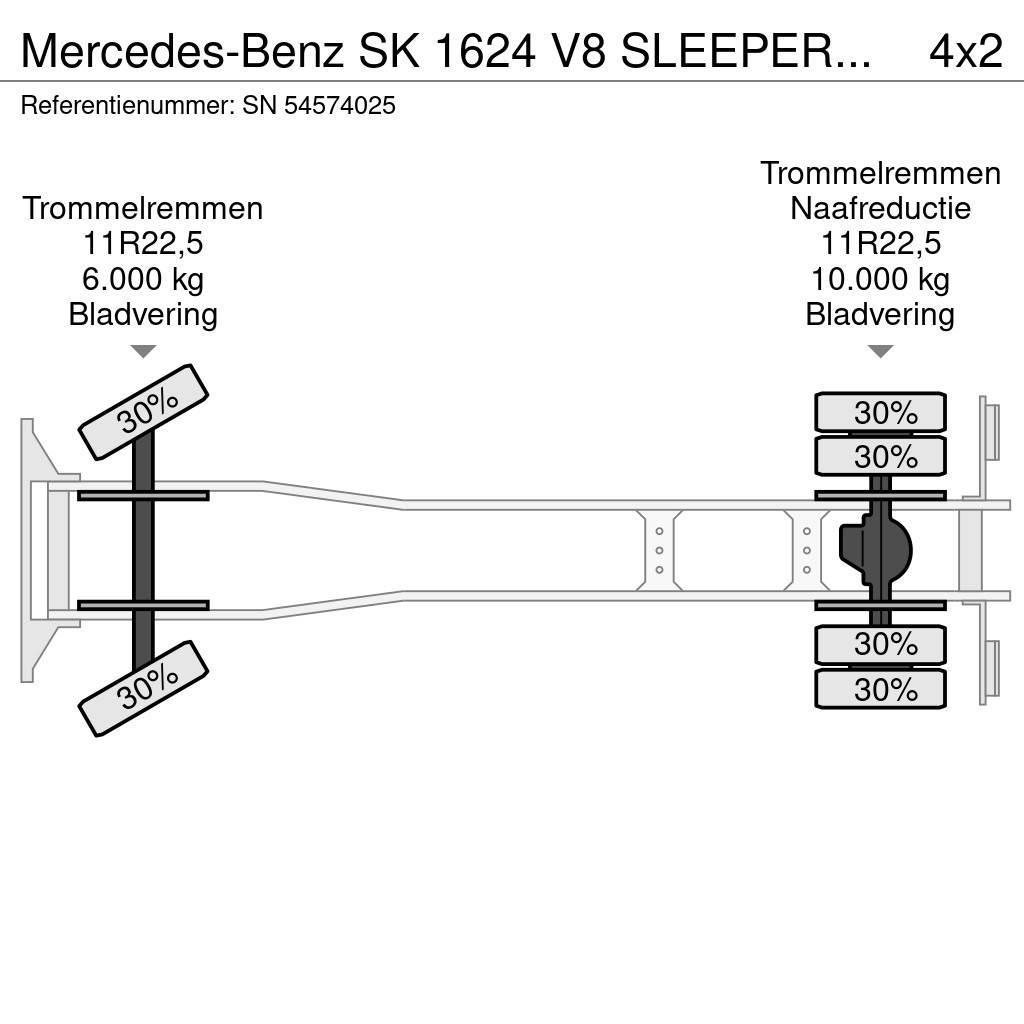 Mercedes-Benz SK 1624 V8 SLEEPERCAB WITH OPEN BOX (ZF-MANUAL GEA Camion con sponde ribaltabili