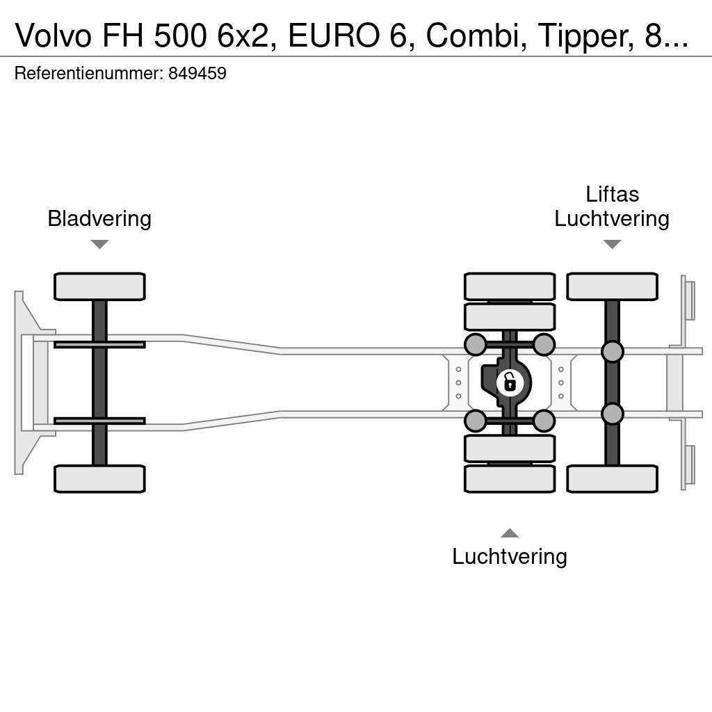 Volvo FH 500 6x2, EURO 6, Combi, Tipper, 84 M3 Camion ribaltabili
