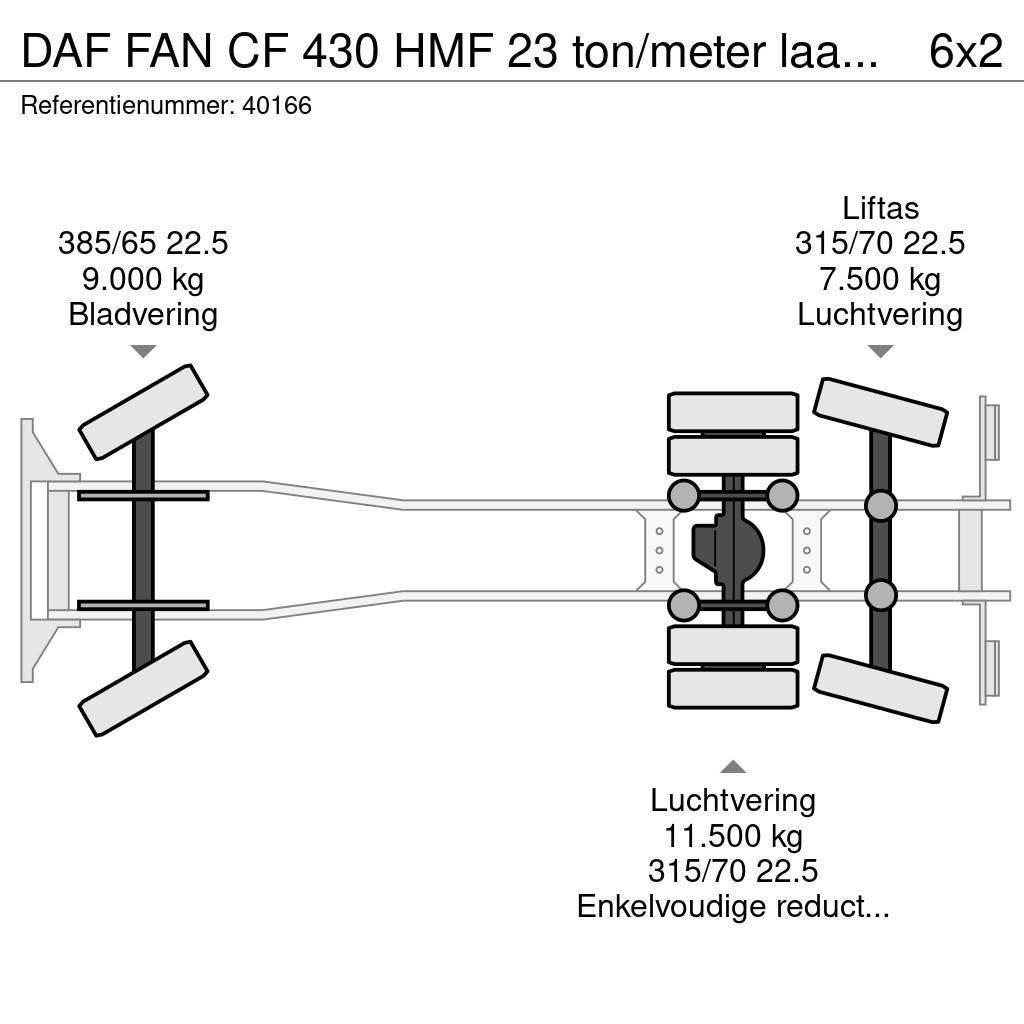 DAF FAN CF 430 HMF 23 ton/meter laadkraan + Welvaarts Camion con gancio di sollevamento