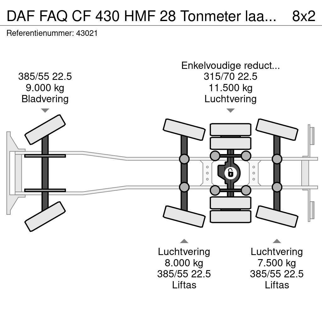 DAF FAQ CF 430 HMF 28 Tonmeter laadkraan Camion con gancio di sollevamento