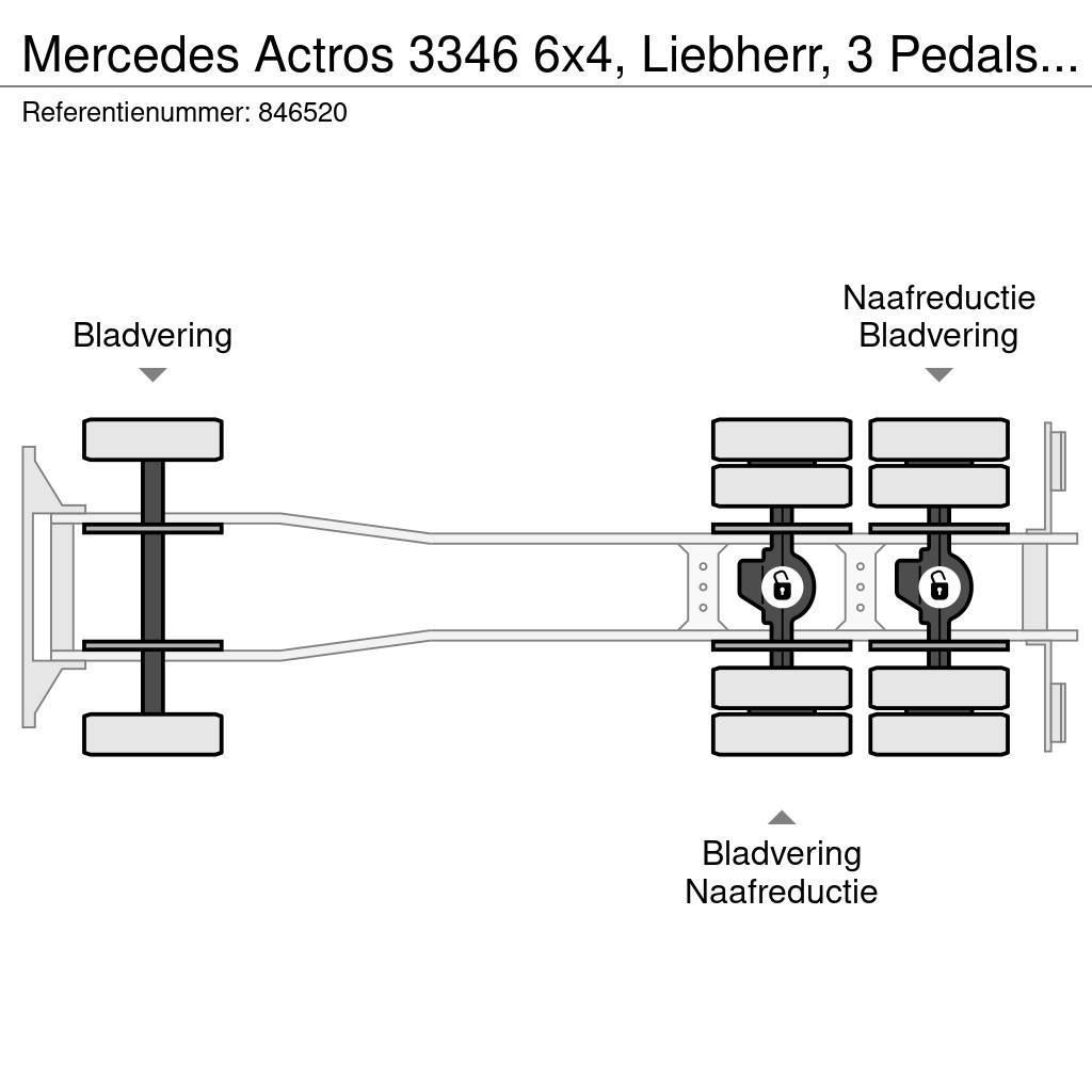 Mercedes-Benz Actros 3346 6x4, Liebherr, 3 Pedals, Steel suspens Betoniere