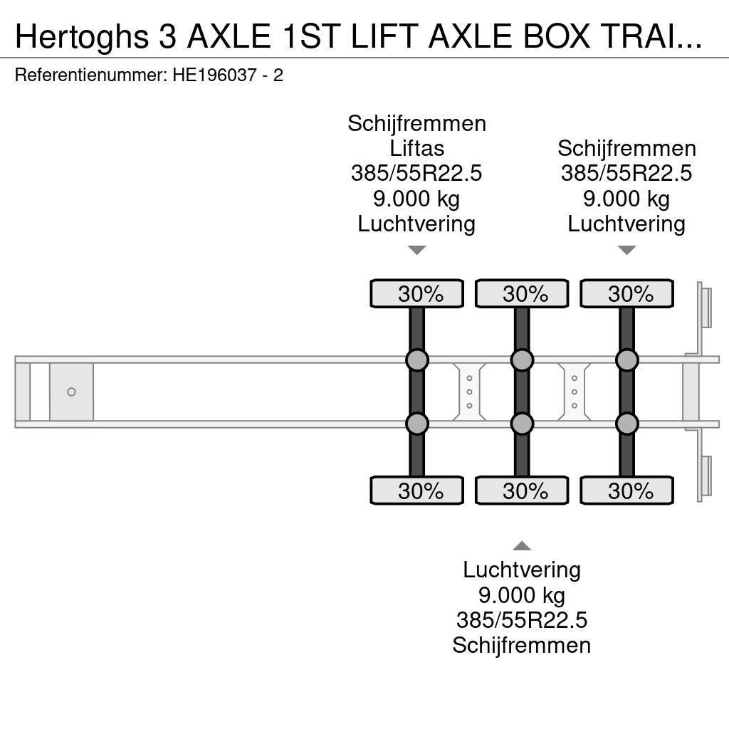  Hertoghs 3 AXLE 1ST LIFT AXLE BOX TRAILER Semirimorchi a cassone chiuso