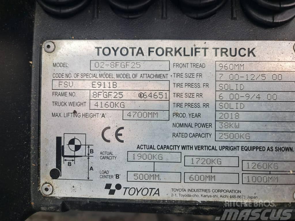 Toyota 02-8 FGF25 Carrelli elevatori GPL