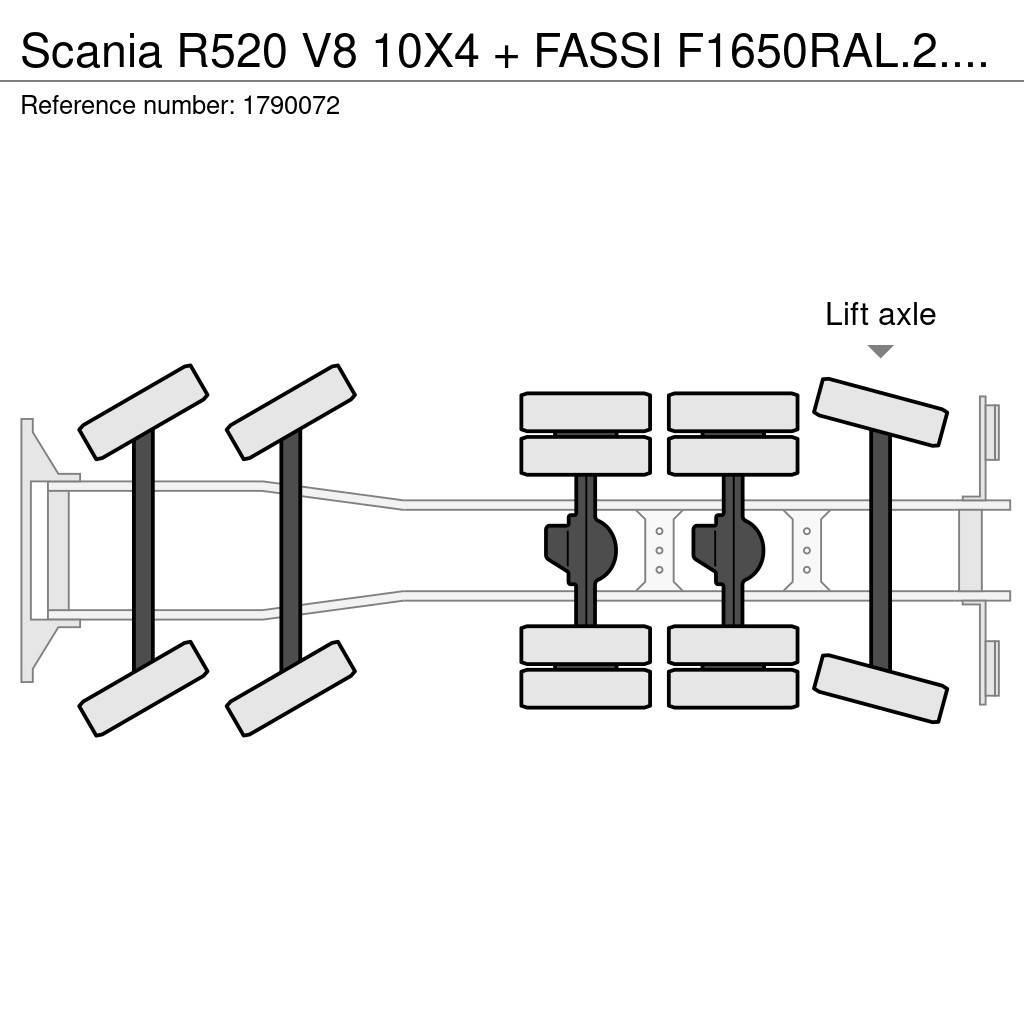 Scania R520 V8 10X4 + FASSI F1650RAL.2.28 + JIB L616L KRA Autogru