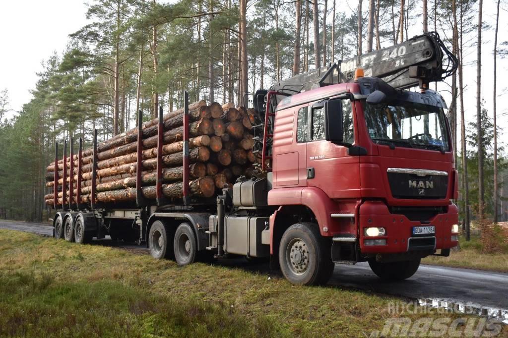 MAN TGS 26.540 6X6 z dźwigiem do przewozu drewna Camion trasporto legname
