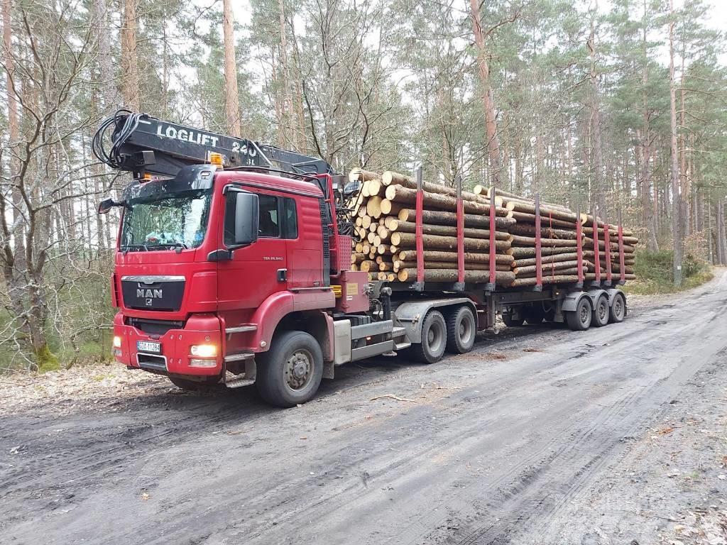 MAN TGS 26.540 6X6 z dźwigiem do przewozu drewna Camion trasporto legname