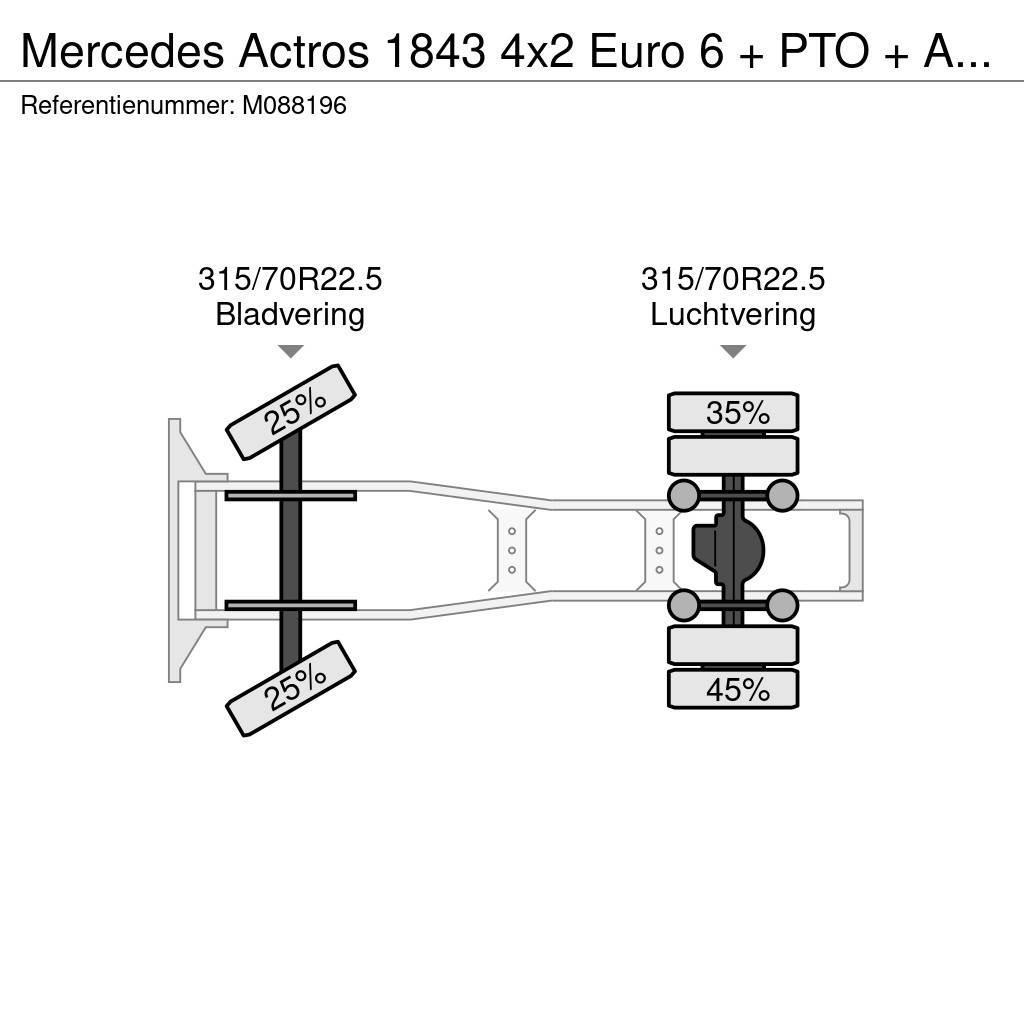 Mercedes-Benz Actros 1843 4x2 Euro 6 + PTO + ADR 11/10/23 Motrici e Trattori Stradali