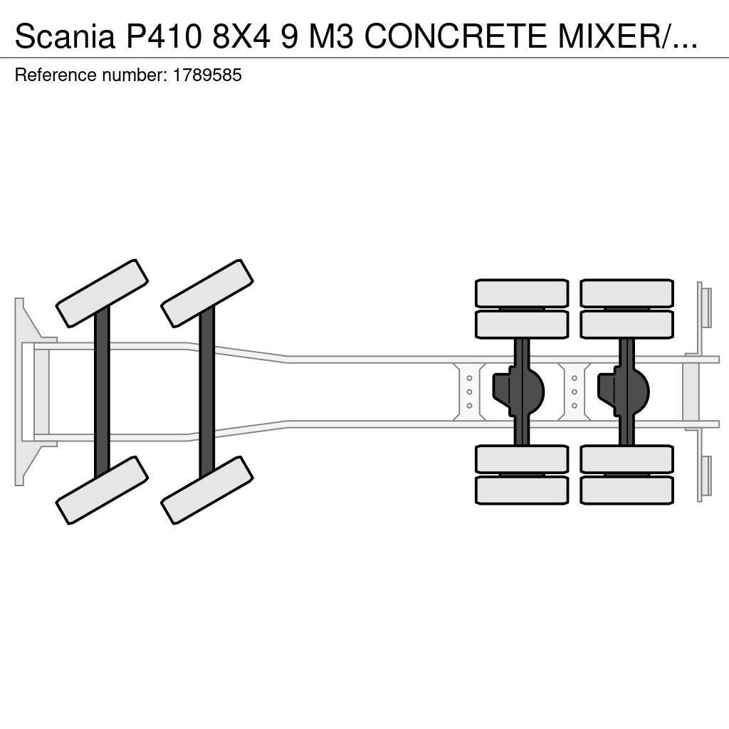 Scania P410 8X4 9 M3 CONCRETE MIXER/MISCHER/MIXER Betoniere