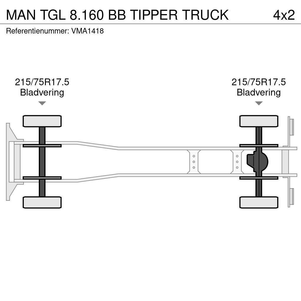 MAN TGL 8.160 BB TIPPER TRUCK Camion ribaltabili