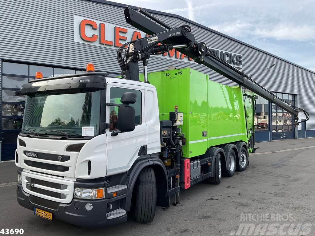 Scania P 360 Faun 18m³ + Hiab crane + Underground Contain Camion dei rifiuti