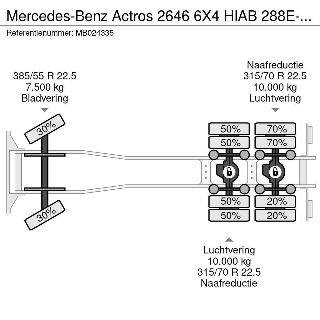 Mercedes-Benz Actros 2646 6X4 HIAB 288E-6 HiPro + FLYJIB 70X + R Camion con sponde ribaltabili