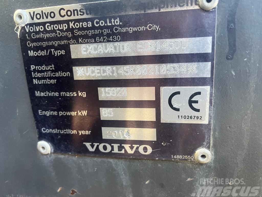 Volvo ECR 145 D / Engcon, Kauha, Rasvari, Uudet ketjut Escavatori cingolati