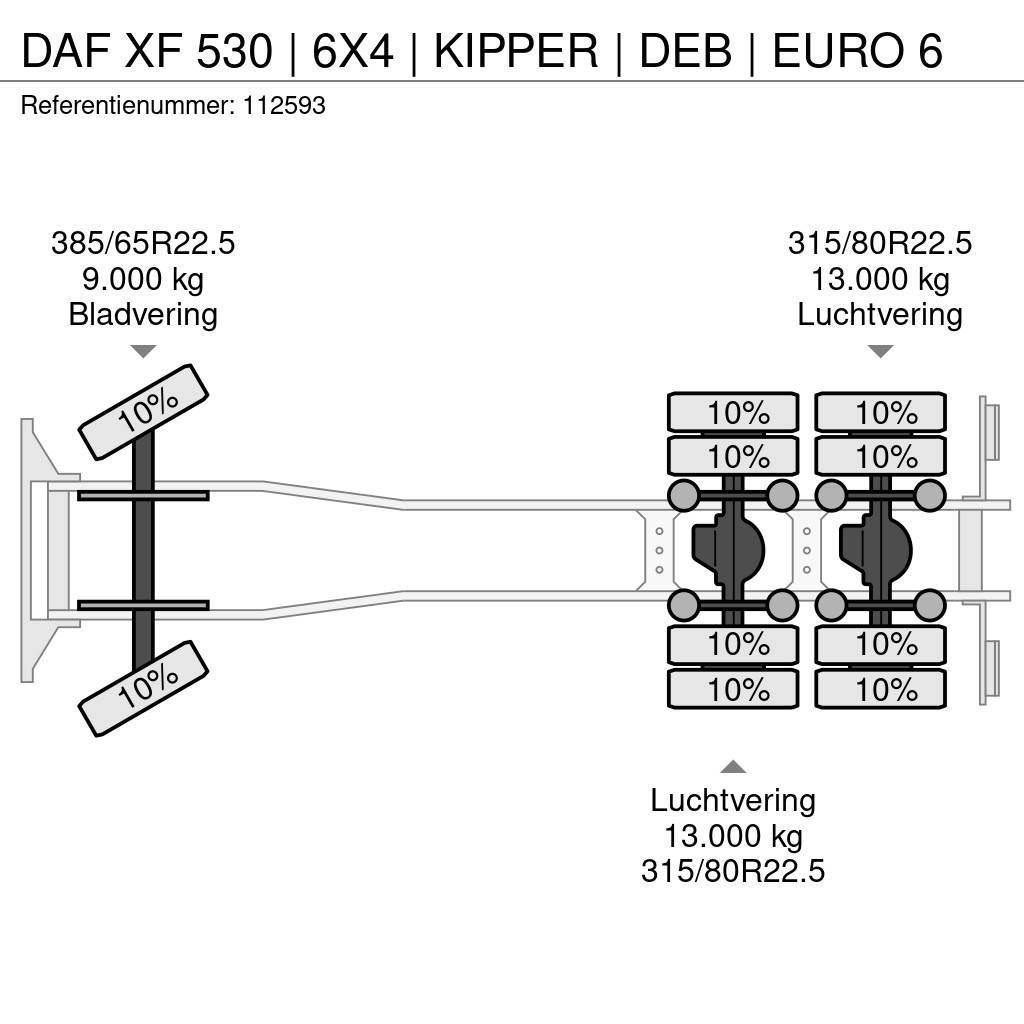 DAF XF 530 | 6X4 | KIPPER | DEB | EURO 6 Camion ribaltabili