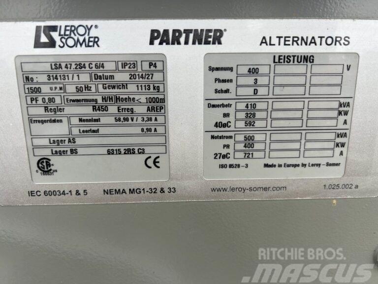 Leroy Somer LSA 47.2S4 C 6/4 - Unused - 500 kVa Altri generatori