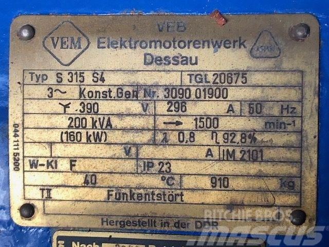  200 kVA VEM Type S315 S4 TGL20675 Generator Altri generatori