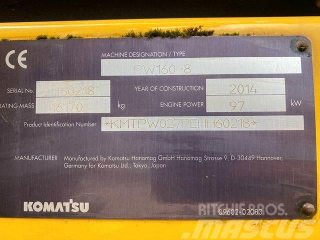 Komatsu PW160 - 8 **BJ 2014 *10000H/Alle Leitungen /SW Escavatori gommati