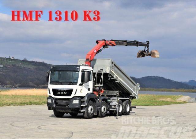 MAN TGS 35.480 * KIPPER 5,30m + HMF 1310-K3FUNK* 8x4 Camion ribaltabili