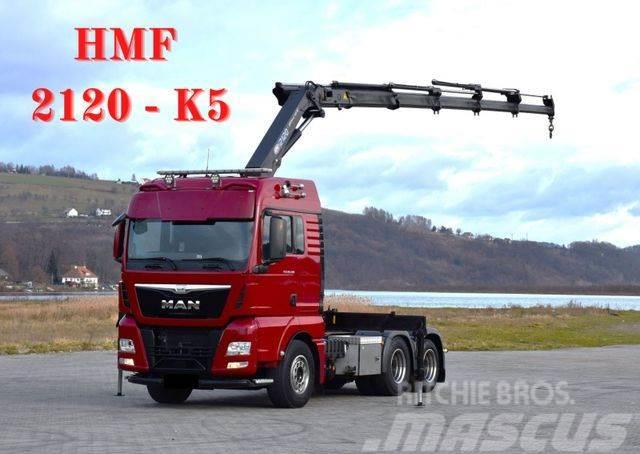 MAN TGX 28.480 Sattelzugmaschine + HMF 2120 K5/FUNK Autogru