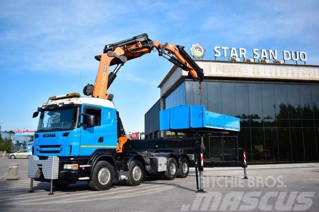 Scania V8 R500 8x4 PALFINGER PK 100002 CRANE FLY JIB Crane trucks